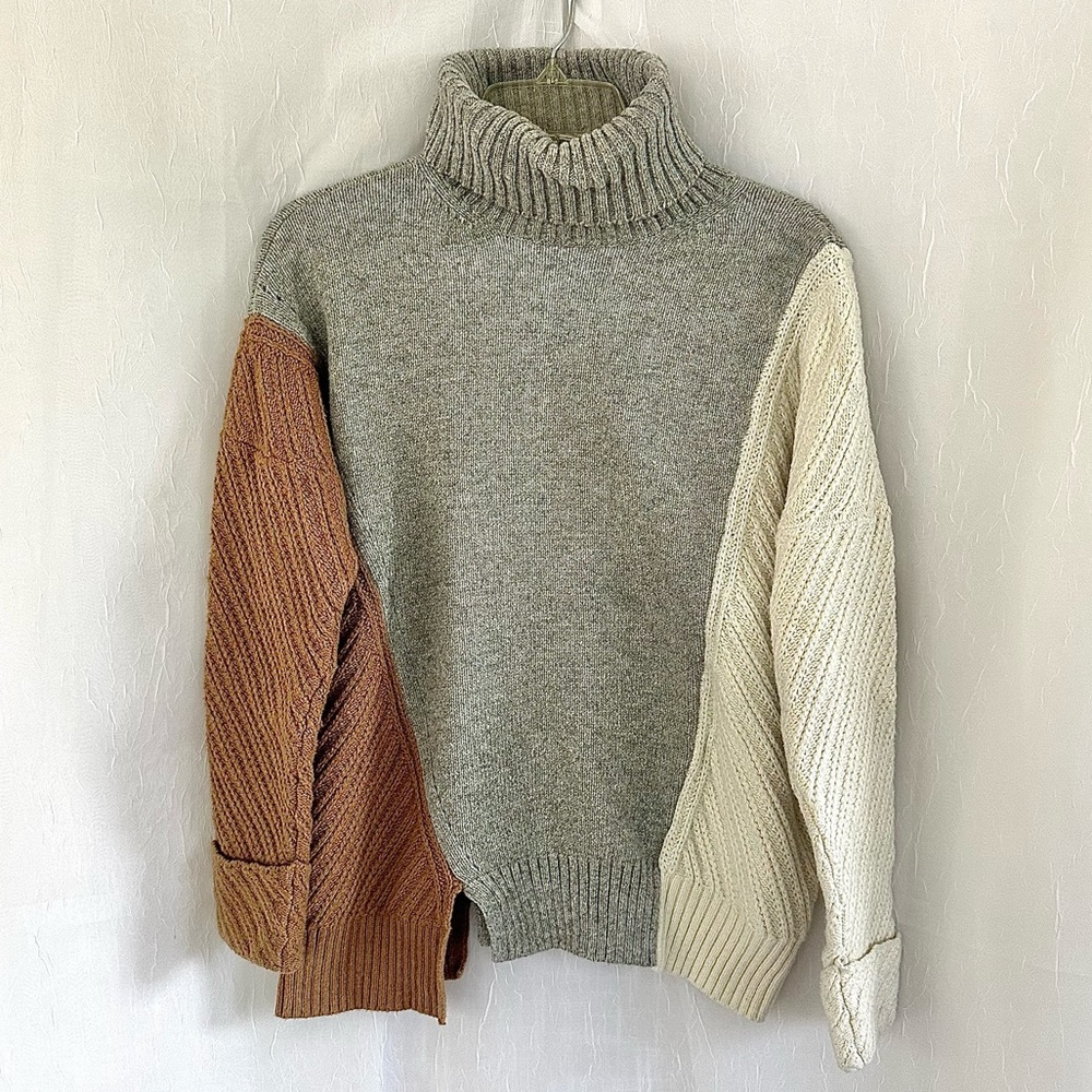 French Connection High Neck Sweater Blouse Small - image 1